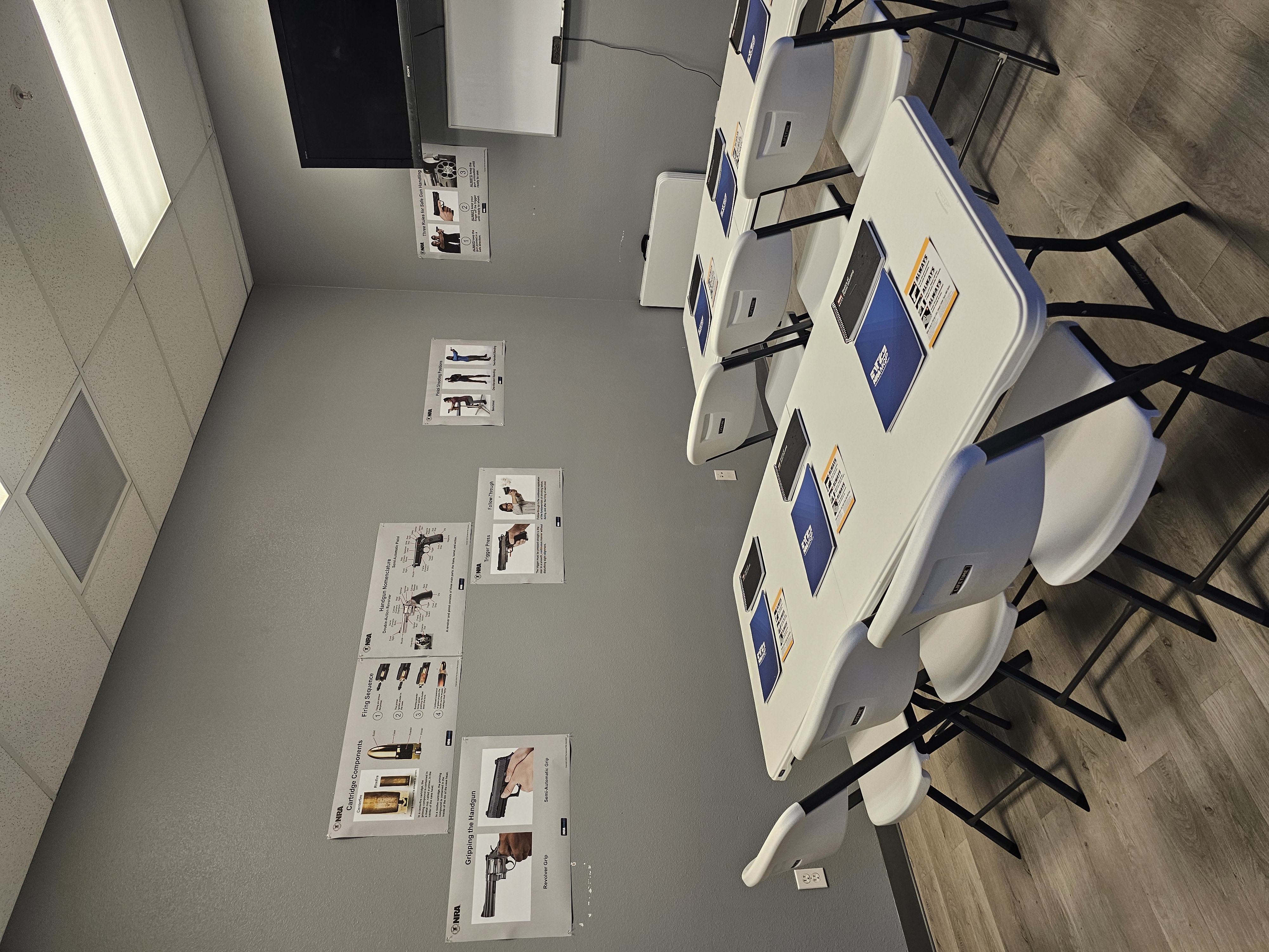 Training classroom — NRA posters and student seating